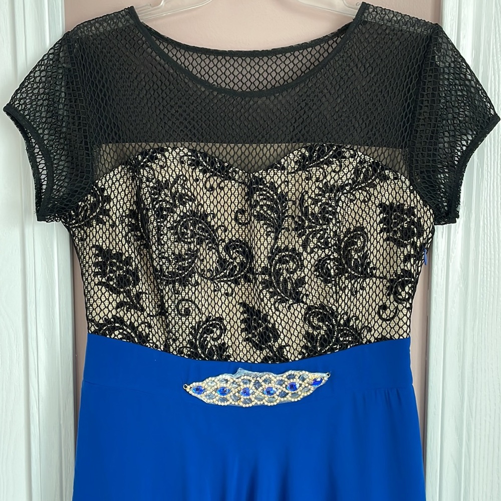 Maxi Dress DELVINA, black/gold/ blue, size M - Picture 2 of 8